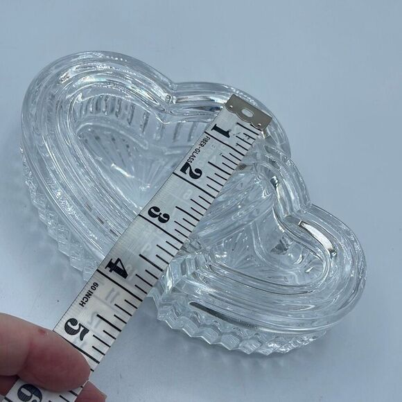 Cristal d’Arques  -Durand Two Hearts Crystal Trinket box. - Picture 8 of 11